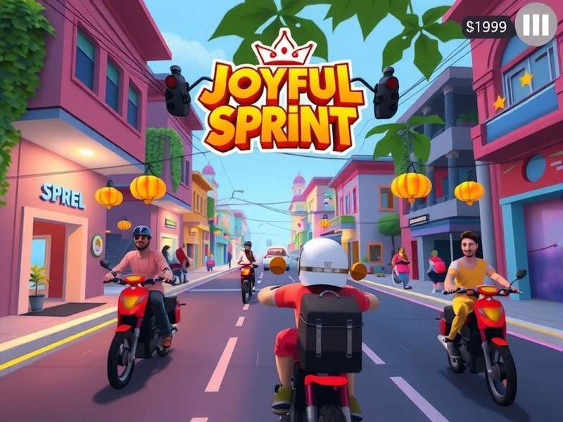 Joyful Sprint colorful racing gameplay Joyful Sprint game screenshot showing vibrant Indian streets